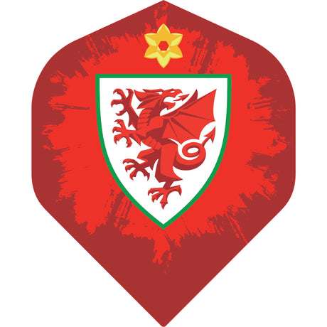 Wales FA - Dart Flights - 100 Micron - No2 - Std - Welsh \ Cymru - F3 - Crest with Design