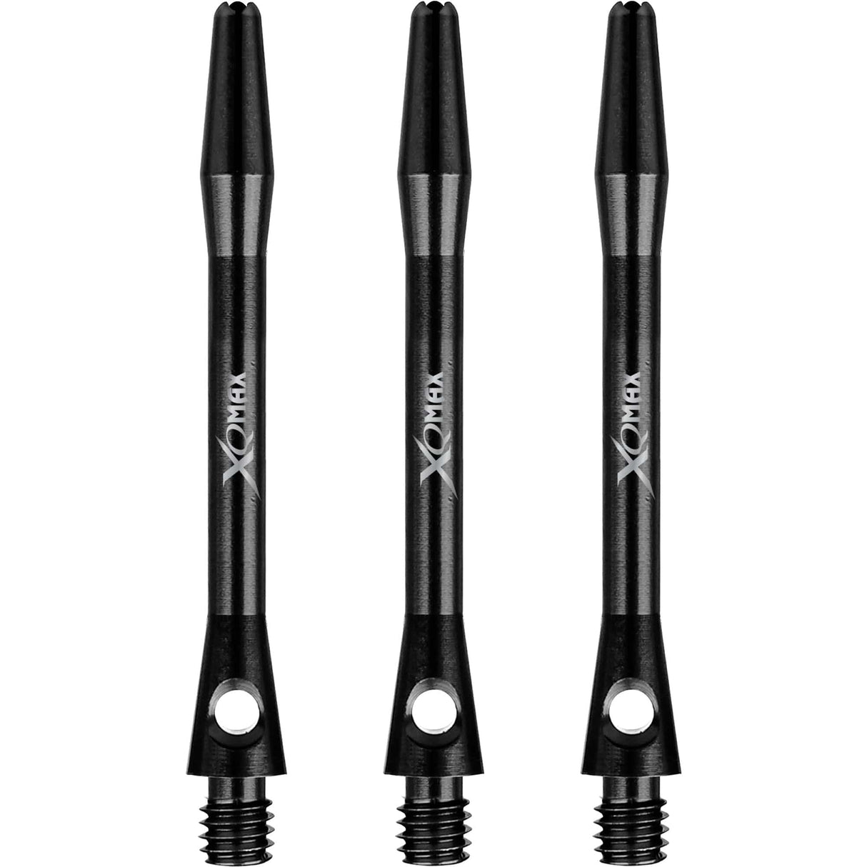 XQMax Aluminium Dart Shafts - Metal Dart Stems - Black Medium