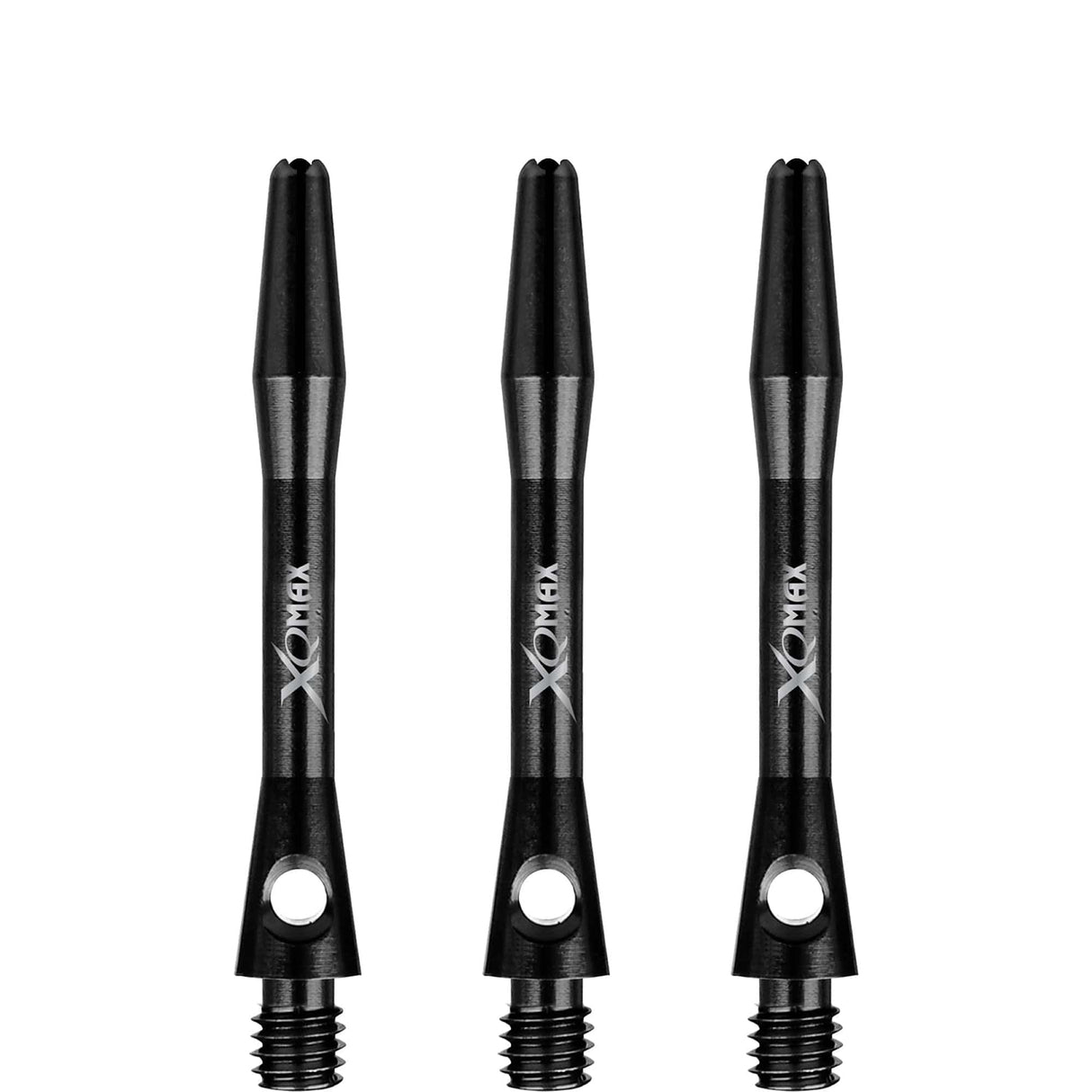 XQMax Aluminium Dart Shafts - Metal Dart Stems - Black Short