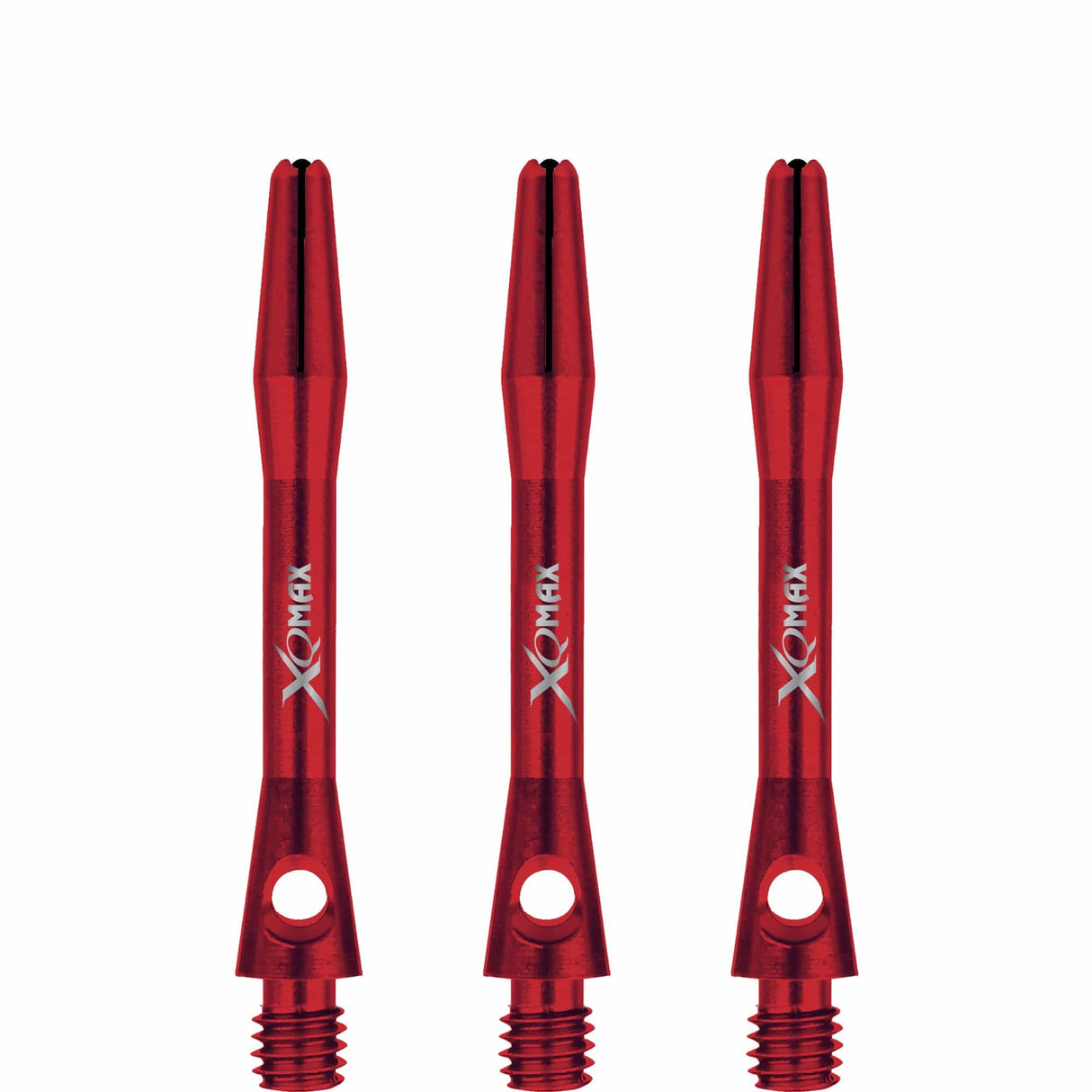 XQMax Aluminium Dart Shafts - Metal Dart Stems - Red Short