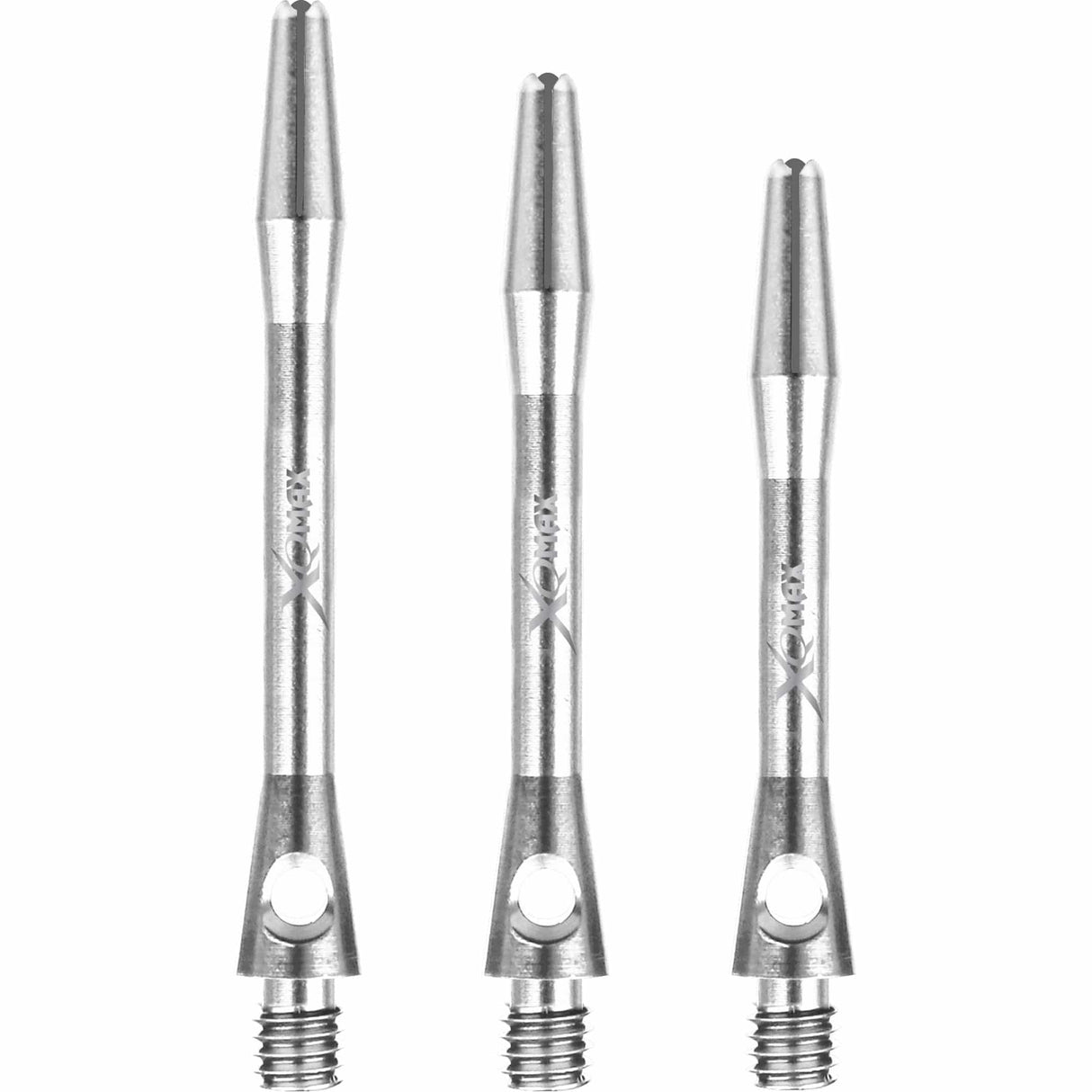 XQMax Aluminium Dart Shafts - Metal Dart Stems - Silver