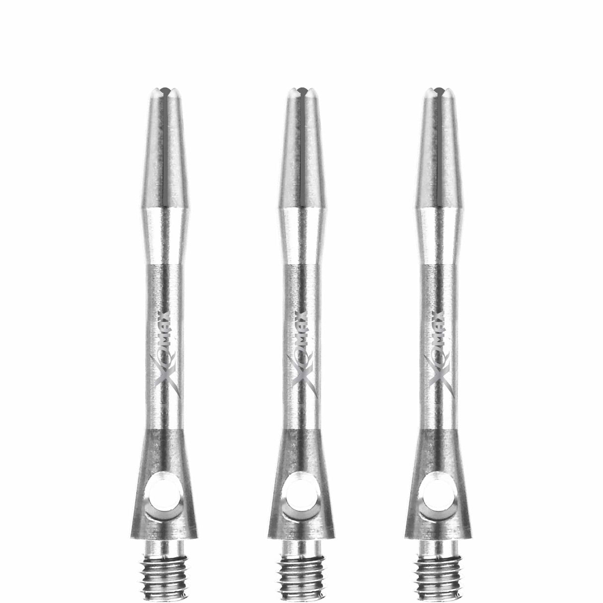 XQMax Aluminium Dart Shafts - Metal Dart Stems - Silver Short