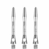 XQMax Aluminium Dart Shafts - Metal Dart Stems - Silver Short