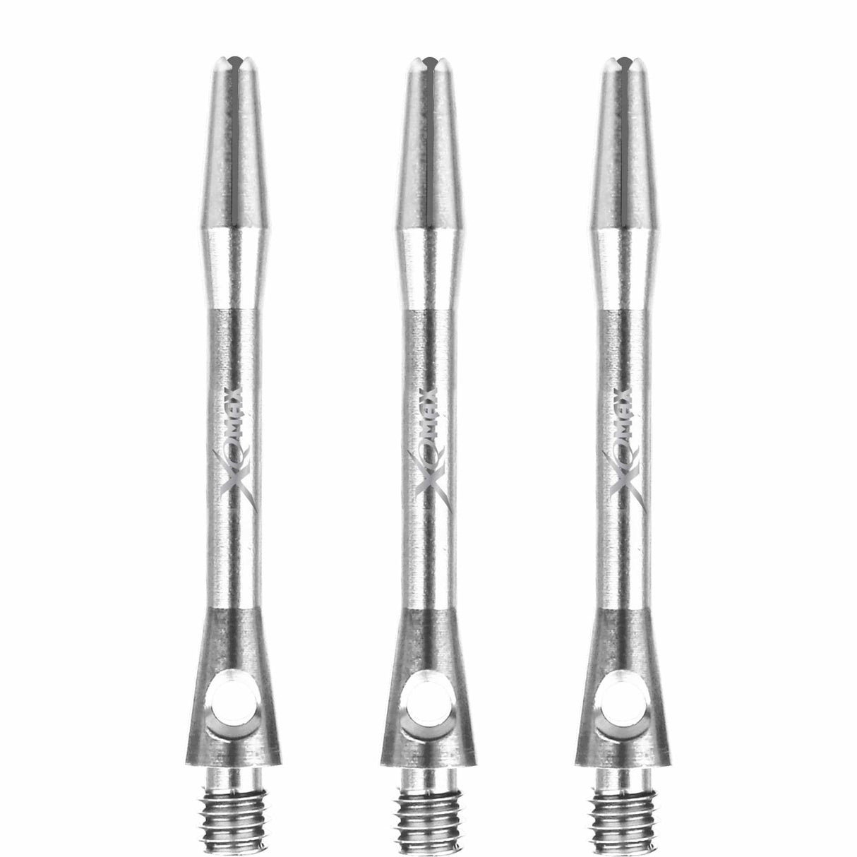 XQMax Aluminium Dart Shafts - Metal Dart Stems - Silver Tweenie