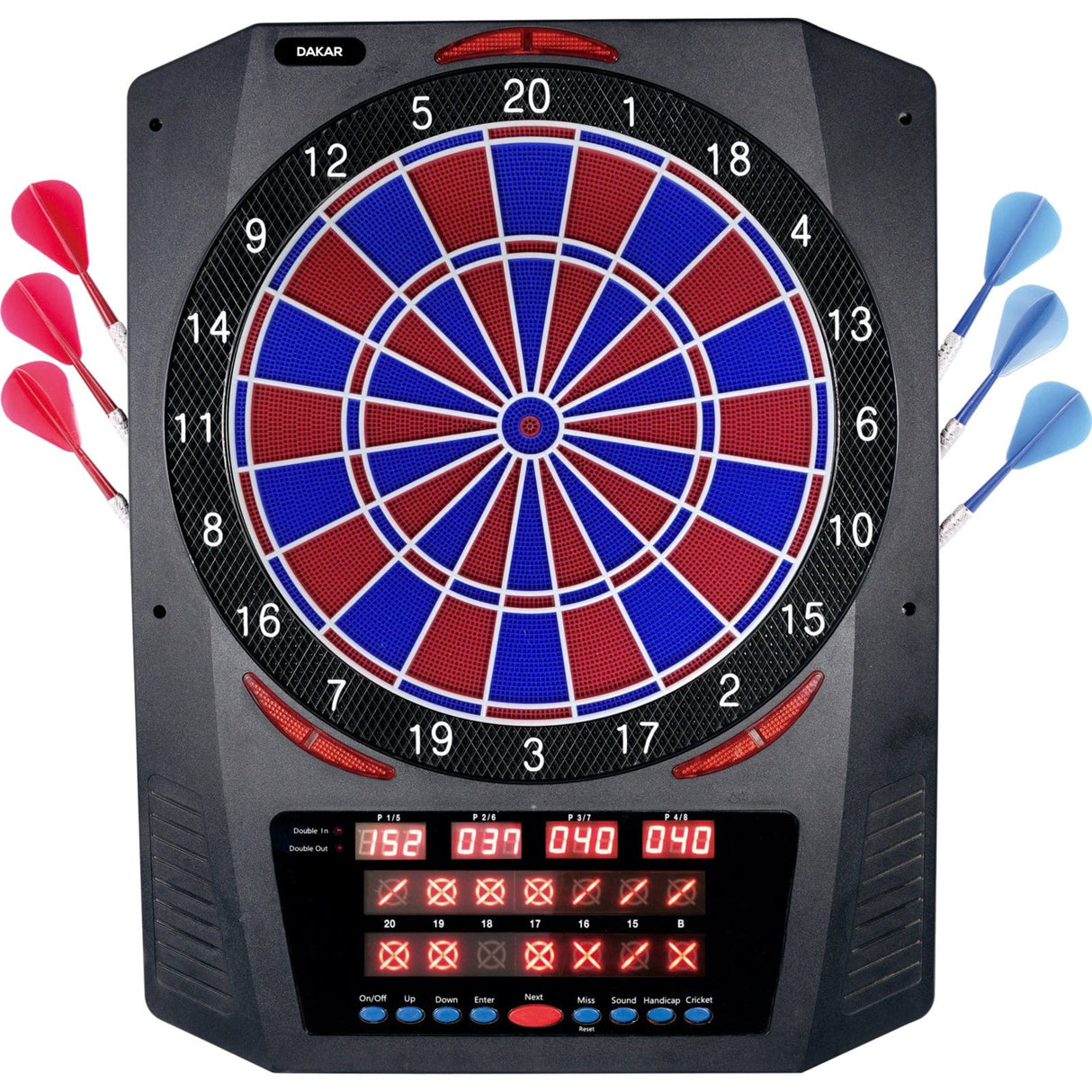XQMax Electronic Dartboard - Mulitplayer - with 6 Darts - 36 Games - Dakar