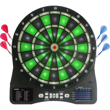 XQMax Electronic Dartboard - Mulitplayer - with 6 Darts - 48 Games - Madrid
