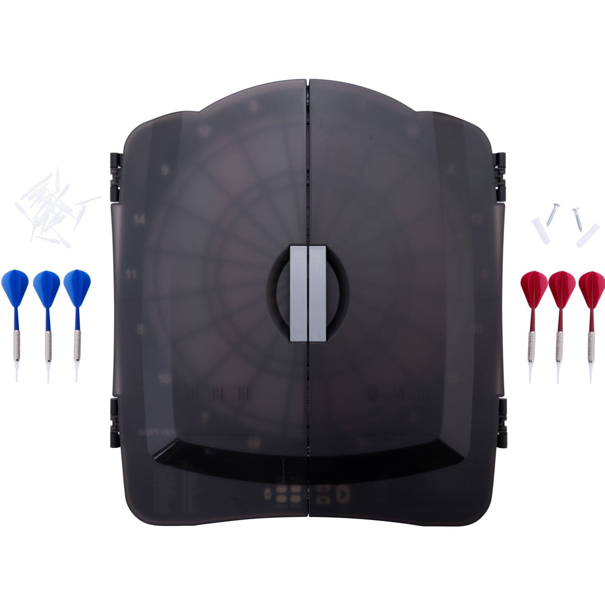 XQMax Electronic Dartboard in Cabinet - Mulitplayer - with 6 Darts - 48 Games - Bern