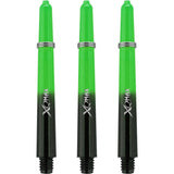 XQMax Gradient Polycarbonate Dart Shafts - with Logo - includes Springs - Black & Green Medium